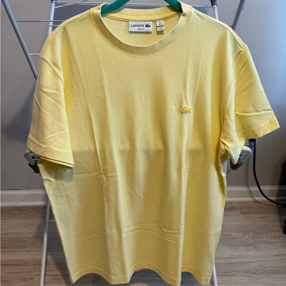 Lacoste Yellow Short Sleeve Tee Classic Crew Neck